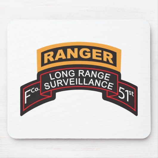 F Co 51st Infanterie LRS scrol, Ranger Tab Muismat (Voorkant)