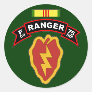 F Co., 75th Infantertry Regiment - Rangers, Vietna Ronde Sticker