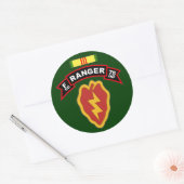F Co., 75th Infantertry Regiment - Rangers, Vietna Ronde Sticker (Envelop)