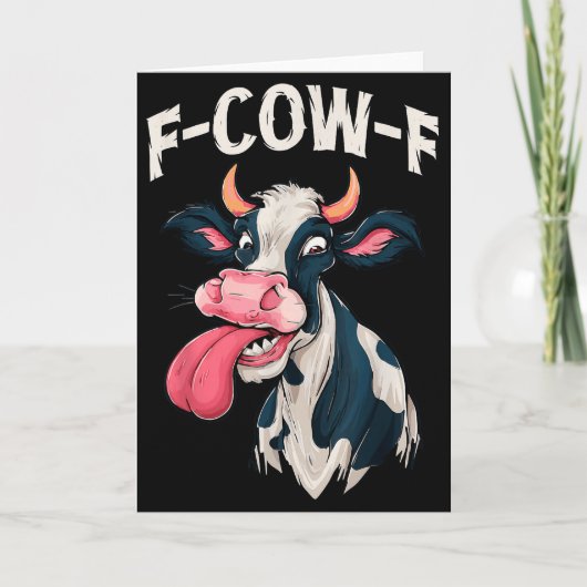 F-cow-f Funny Meme Fcowf Cow Men Women  Kaart (Voorkant)