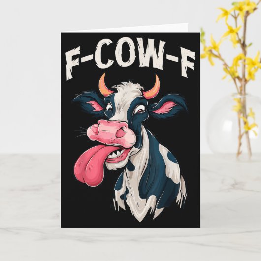 F-cow-f Funny Meme Fcowf Cow Men Women  Kaart (Gele Bloem)