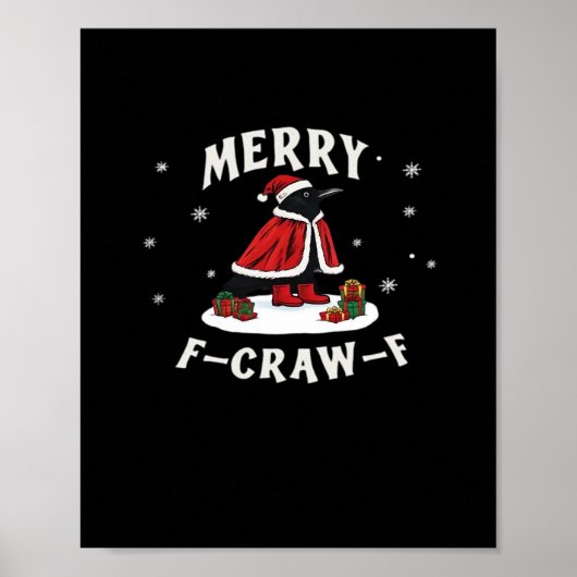 F-Craw-F Kraai Kerstdag F-Caw-F Raaf Kerstdag Poster (Voorkant)