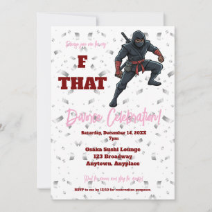 F dat Ninja-scheidingsfeest Kaart