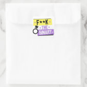 F de binaire vierkante sticker (Tas)