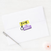 F de binaire vierkante sticker (Envelop)