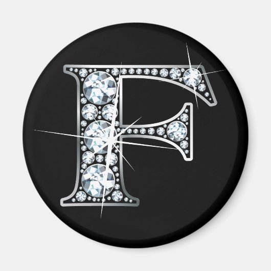 "F" Diamond Bling Magnet (Voorkant)