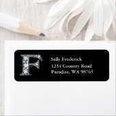 "F" Diamond Bling Monogram Return Address Label (Insitu)