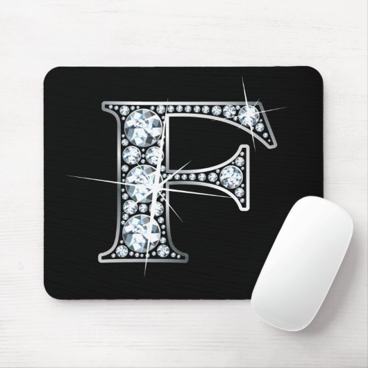 "F" Diamond Bling Mousepad Muismat (Met muis)