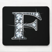 "F" Diamond Bling Mousepad Muismat (Voorkant)