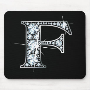 "F" Diamond Bling Mousepad Muismat