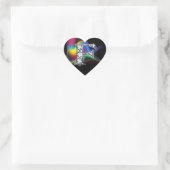 "F" Diamond Bling on Rainbow Swirl Heart Sticker (Tas)
