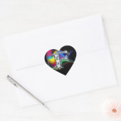 "F" Diamond Bling on Rainbow Swirl Heart Sticker (Envelop)