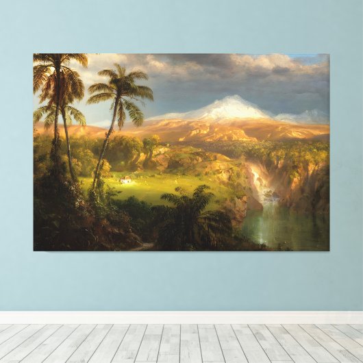 F. E. CHURCH - Voorbijtrekkende regenbui in de tro Canvas Afdruk (Insitu (Houten vloer))