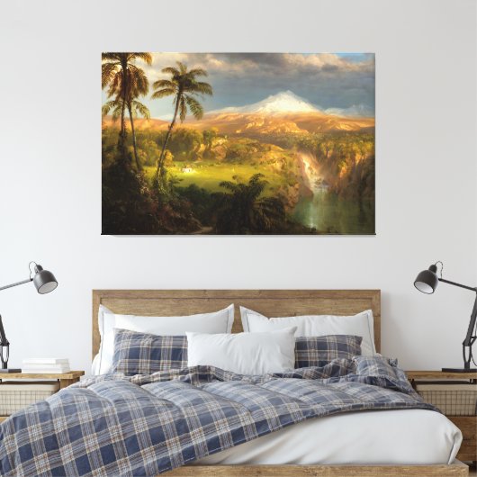 F. E. CHURCH - Voorbijtrekkende regenbui in de tro Canvas Afdruk (Insitu (Slaapkamer))