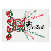 "F es para Feliz Navidad" Kaart (Voorkant Horizontaal)