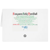 "F es para Feliz Navidad" Kaart (Achterkant Horizontaal)