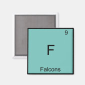 F - Falcons Funny Element Chemistry Symbol T-Shirt Magneet (Voorkant / Achterkant)
