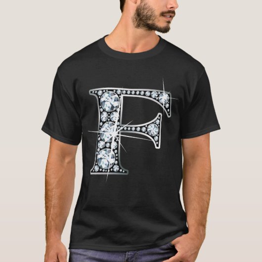 "F" Faux-"Diamond Bling" T-Shirt (Voorkant)