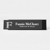 F Faux Diamond Desk Bureau Naambordje (Voorkant)