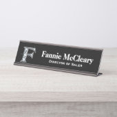 F Faux Diamond Desk Bureau Naambordje (Voorkant)