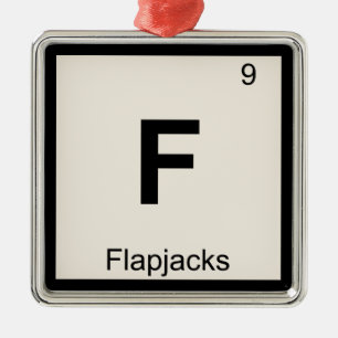 F - Flapjacks Scheikunde Periodiek Systeem Symbool Metalen Ornament