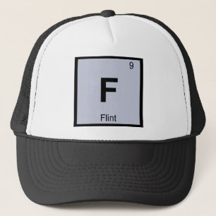F - Flint Michigan Chemistry Periodic Table Symbol Trucker Pet