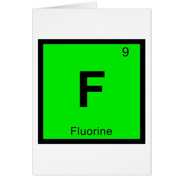 F - Fluor Chemie Periodiek Systeem Symbool (Voorkant)
