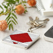 F Foxtrot Nautical Signal Flag + Jouw naam Sleutelhanger (Zijkant)