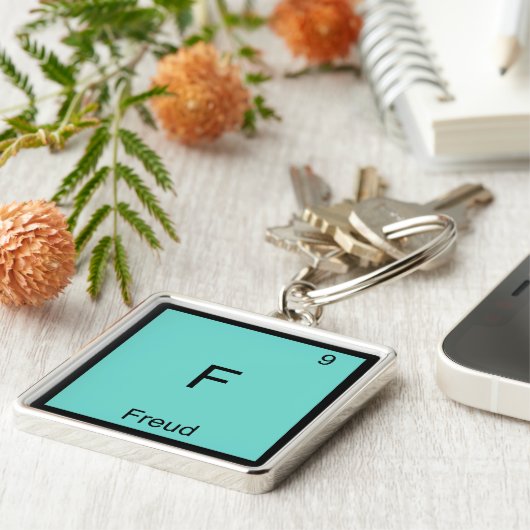 F - Freud Funny Chemistry Element Symbol T-Shirt Sleutelhanger (Zijkant)