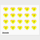 "F" Hart Geel Rood Bruiloftsuitnodiging Het MUSEUM Ronde Sticker (Vel)