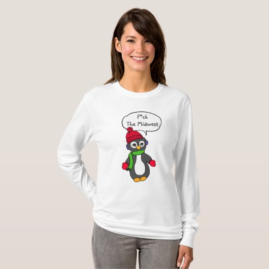 F het Midwest Funny Penguin Weer Shirt (Voorkant volledig)