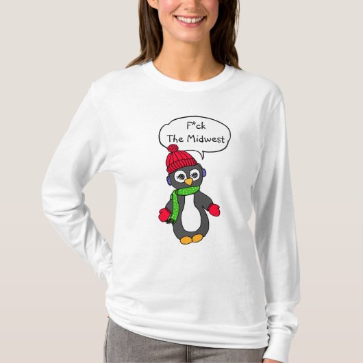 F het Midwest Funny Penguin Weer Shirt (Voorkant)