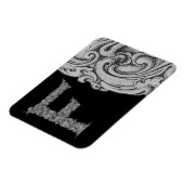 F- Het valkenalfabet (zilverachtig) Magneet (Linkerzijde)