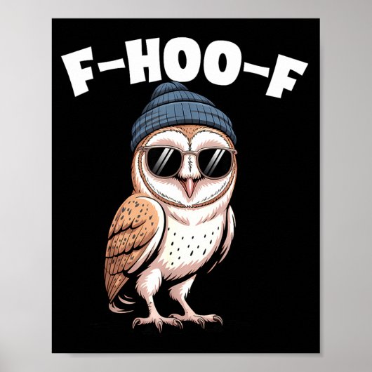 F-hoo-f Grappige Vogel Meme Grafisch Poster (Voorkant)