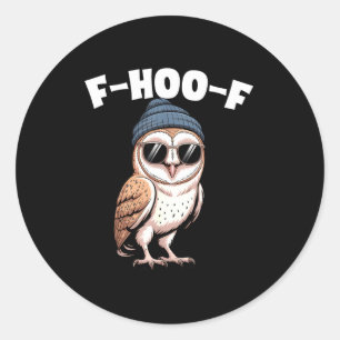 F-hoo-f Grappige Vogel Meme Grafisch Ronde Sticker
