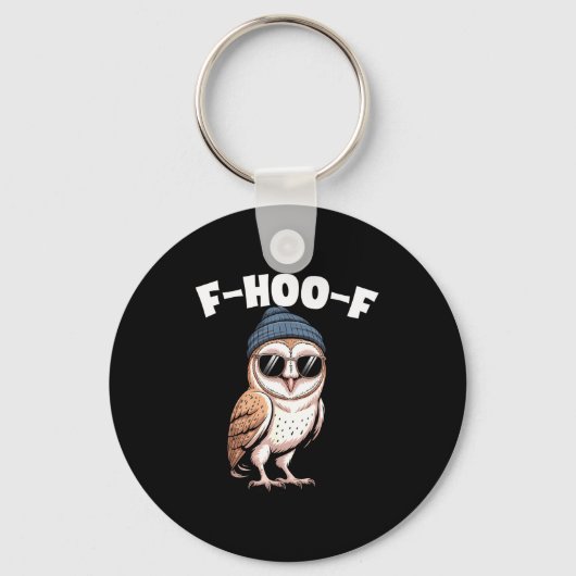 F-hoo-f Grappige Vogel Meme Grafisch Sleutelhanger (Voorkant)