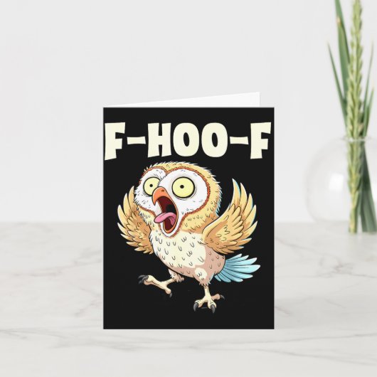 F-hoo-f Owl Meme – Funny Screaming Owl Bird Meme G Kaart (Voorkant)