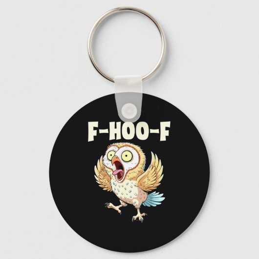 F-hoo-f Owl Meme – Funny Screaming Owl Bird Meme G Sleutelhanger (Voorkant)