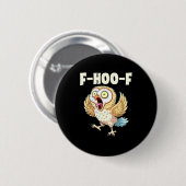 F-hoo-f Uil Meme – Grappige Schreeuwende Uil Vogel Ronde Button 5,7 Cm (Voorkant /achterkant)
