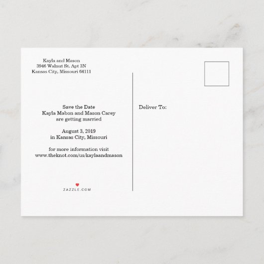 F I N A L L Y De datum opslaan Aankondigingskaart (Achterkant)