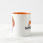 F in chat tweekleurige koffiemok (Center)