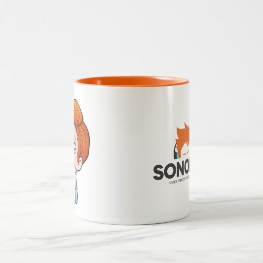 F in chat tweekleurige koffiemok (Center)