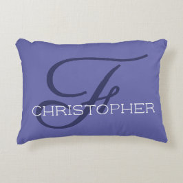 F Initiaal Aangepaste naam Stijlblauw Accent Kussen