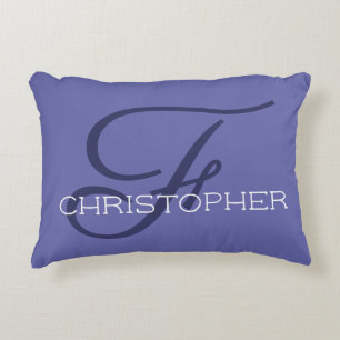 F Initiaal Aangepaste naam Stijlblauw Accent Kussen