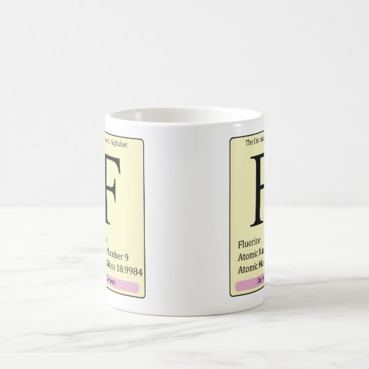 F initiaal chemische alfabet mok (Center)