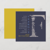 F Initiaal Collectie Bat Bar Mitzvah Uitnodiging (Voorkant / Achterkant)