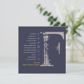 F Initiaal Collectie Bat Bar Mitzvah Uitnodiging (Staand voorkant)