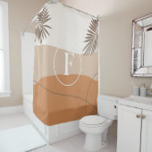 F - Initiaal Monogram Letter F Abstract ontwerp Douchegordijn (In situ)