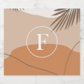 F - Initiaal Monogram Letter F Abstract ontwerp Likeurfles Etiket (Enkel label)