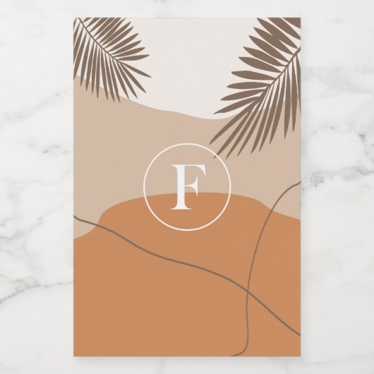 F - Initiaal Monogram Letter F Abstract ontwerp Voedselcontainer Etiket (Enkel label)